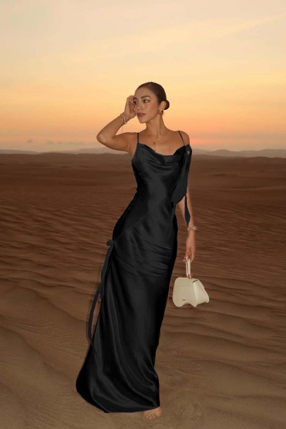 Spaghetti Strap Backless Sleeveless Long Mermaid Prom Dress With Pleated