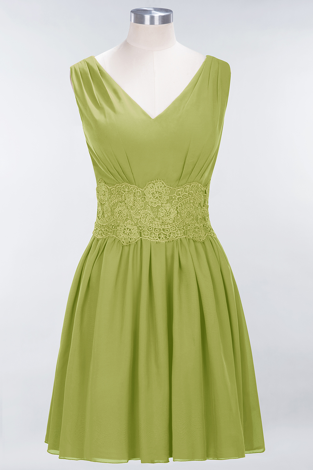 BMbridal Pretty V-Neck Short Sleeveless Lace Bridesmaid Dresses Online-BMbridal