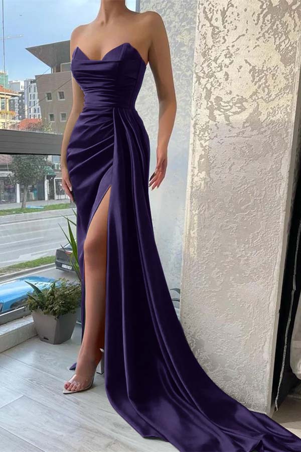Classy Sweetheart Jade Mermaid Prom Dress Long With Split Ruffles