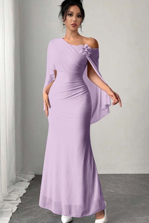 Chic Sleeveless Mermaid Long Prom Dress With Pleated Appliques