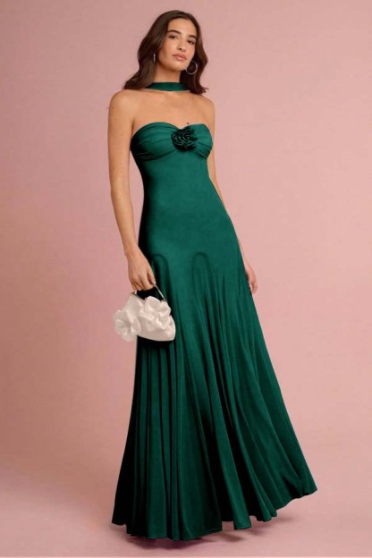 Sweetheart Strapless Sleeveless Long Prom Dress With Ruffles