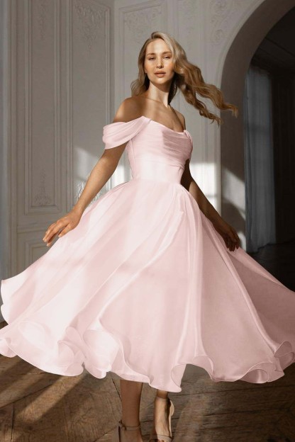 White Off the Shoulder Sleeveless Long Prom Dress With Pleated