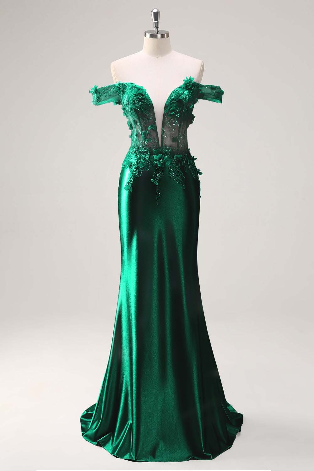 Strapless Sleeveless Long Mermaid Prom Dress With Appliques Pleated