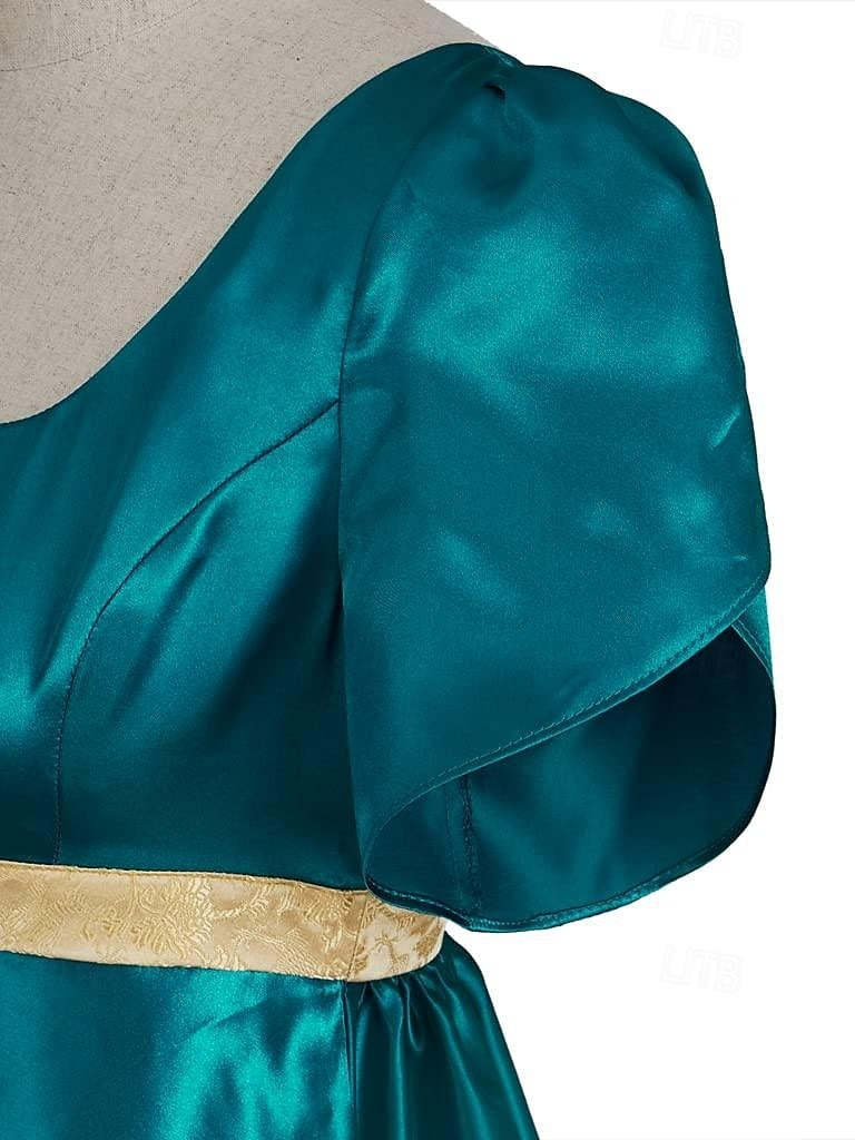 19th Century Retro Ball Gown with Square Neck and Short Sleeves Floor-Length Halloween Performance Dress-BMbridal.UK