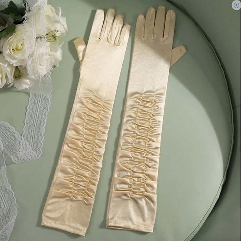 Solid Color Patchwork Gloves for Women's 1950s Christmas Party Prom