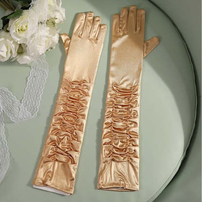 Solid Color Patchwork Gloves for Women's 1950s Christmas Party Prom