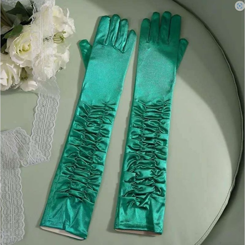 Solid Color Patchwork Gloves for Women's 1950s Christmas Party Prom