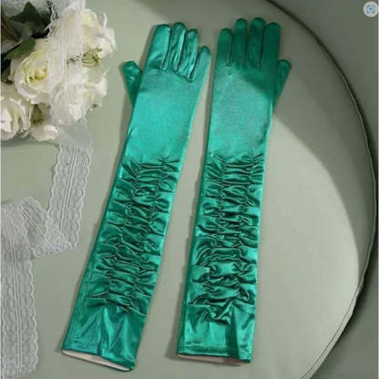 Solid Color Patchwork Gloves for Women's 1950s Christmas Party Prom