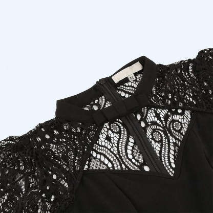 Short-Sleeve Knee-Length Halloween Dress with Lace in A-Line/Princess Cut and Jewel Neckline