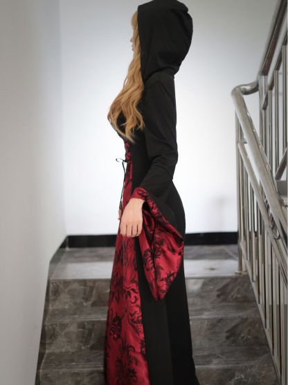 Princess A-Line Floor-Length Halloween Dress with Square Neck and Long Sleeves