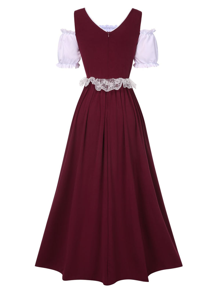 Square-Neck A-Line Princess Dress with Short Sleeves for Halloween Performance