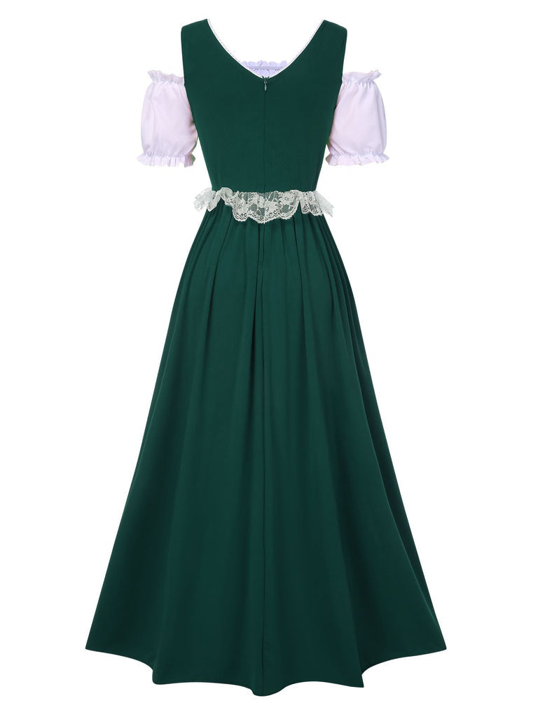 Square-Neck A-Line Princess Dress with Short Sleeves for Halloween Performance