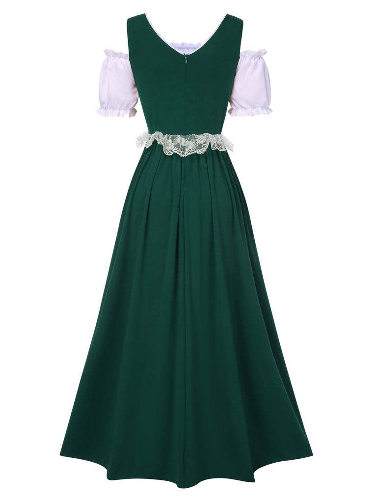 Square-Neck A-Line Princess Dress with Short Sleeves for Halloween Performance