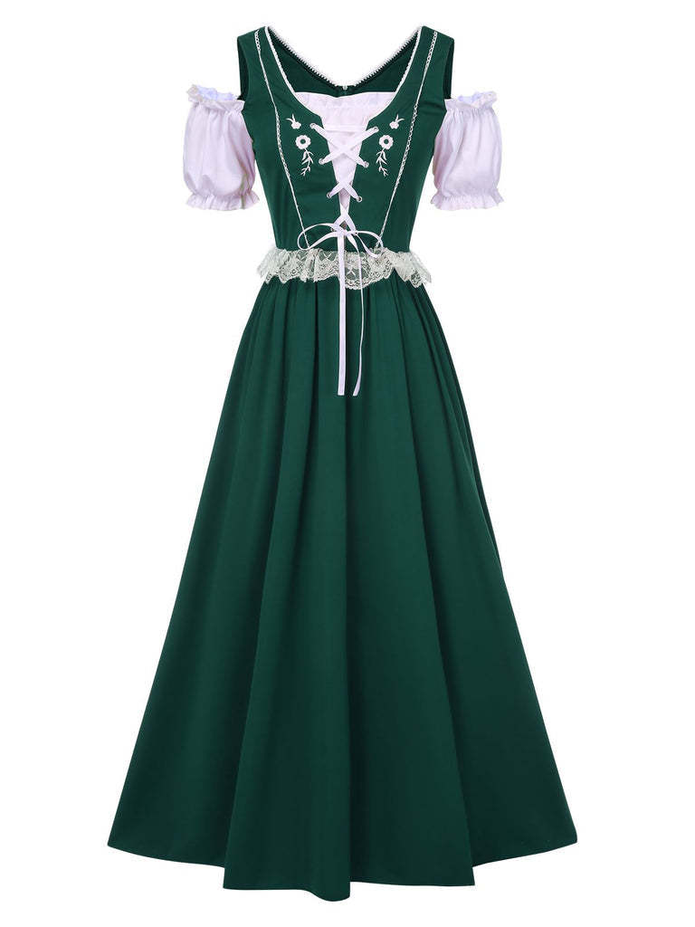 Square-Neck A-Line Princess Dress with Short Sleeves for Halloween Performance