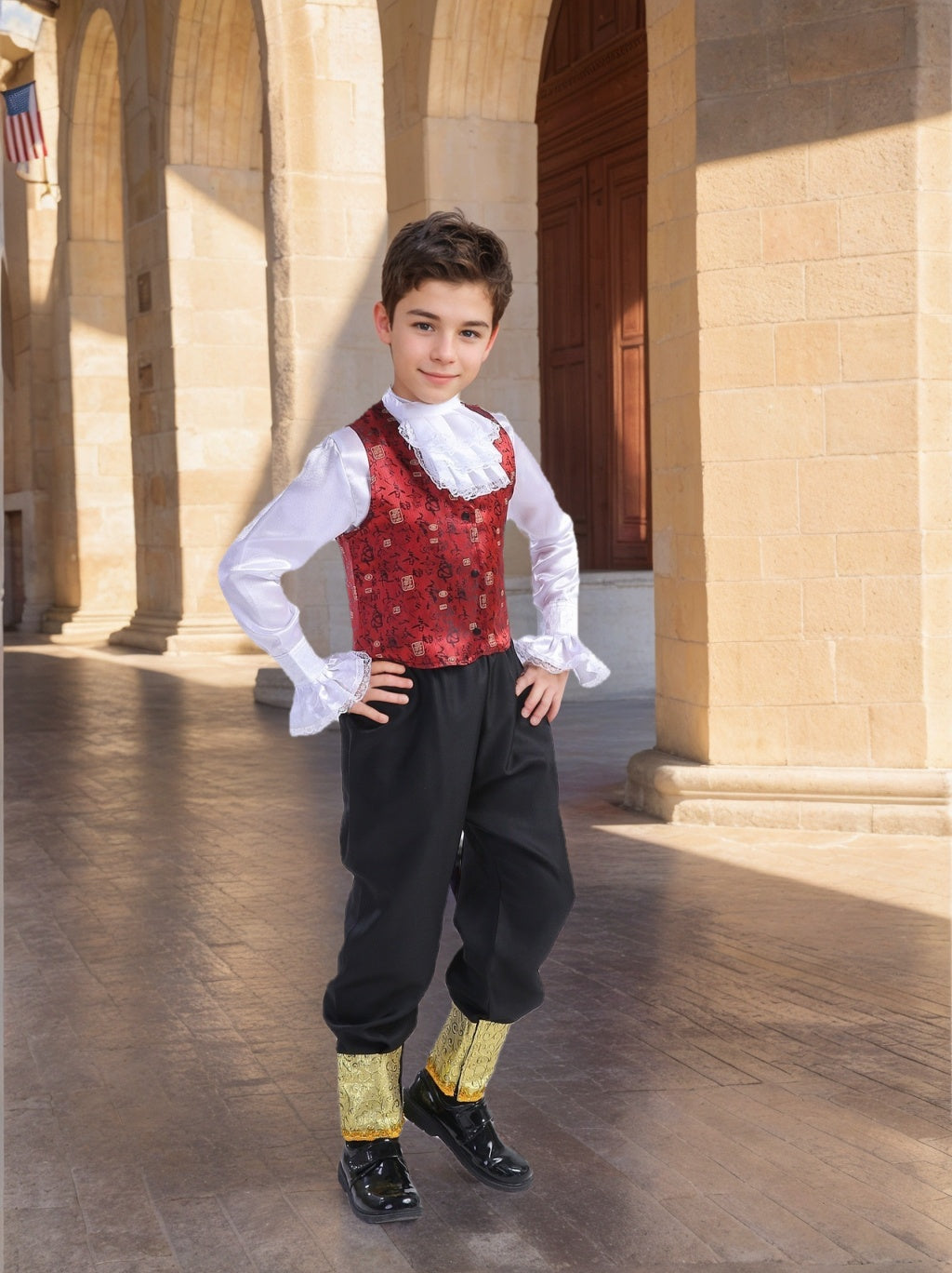 Rococo Masquerade Set for Boys with Victorian Lace Costumes and Evening Party Attire