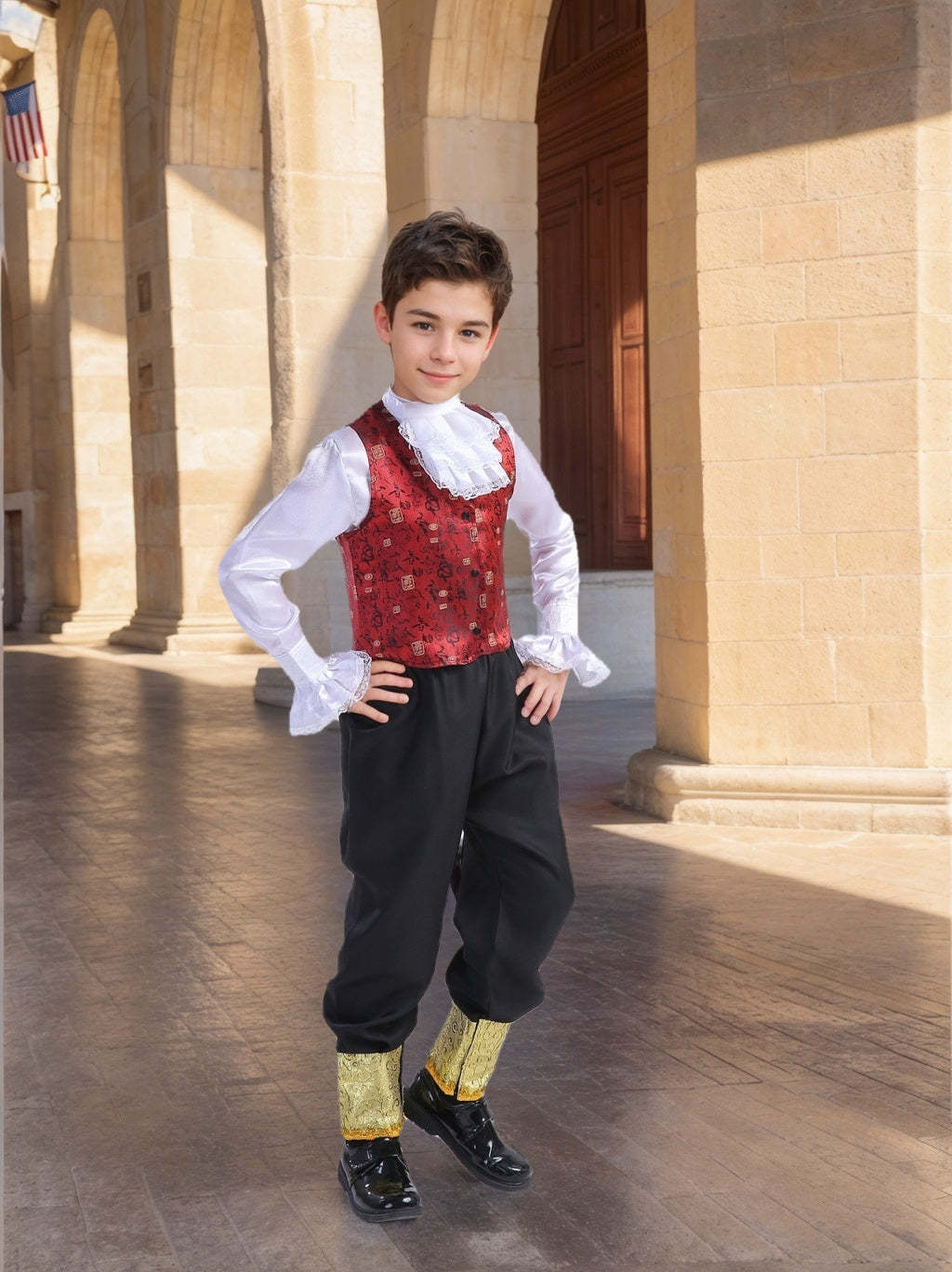 Rococo Masquerade Set for Boys with Victorian Lace Costumes and Evening Party Attire