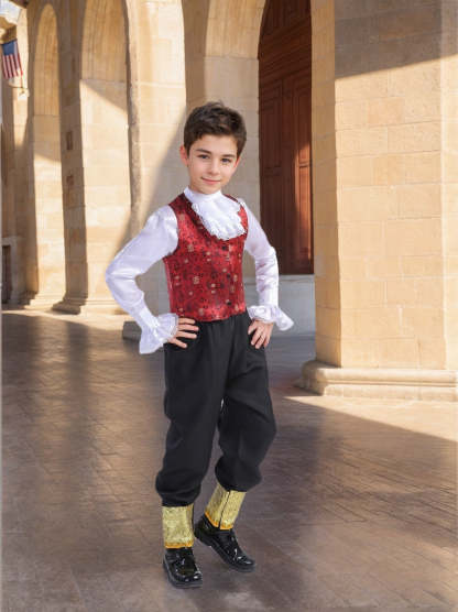 Rococo Masquerade Set for Boys with Victorian Lace Costumes and Evening Party Attire