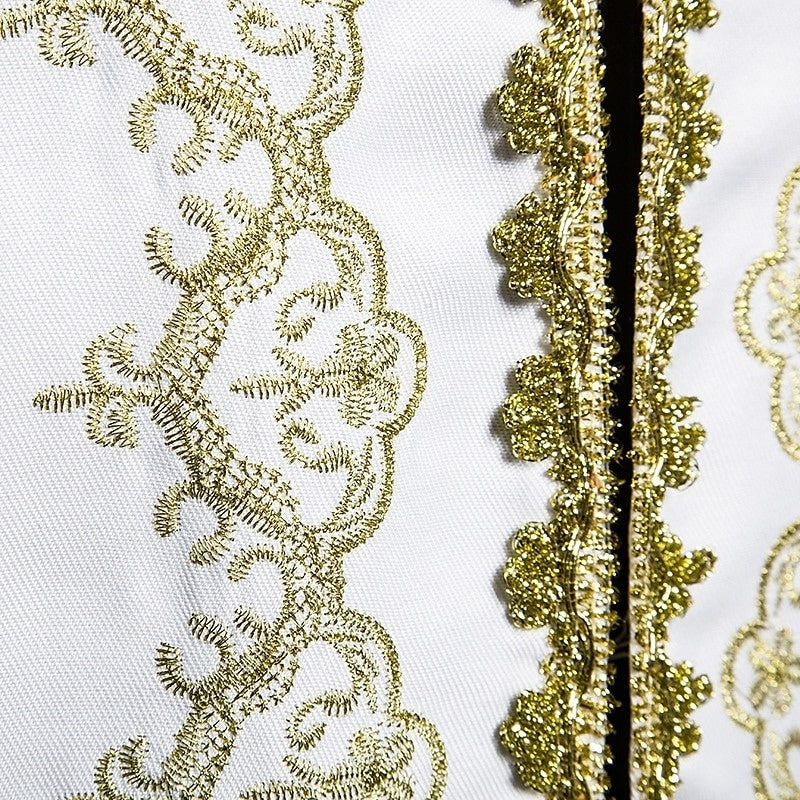 Retro Victorian Prince Waistcoat with Rococo Embroidery for Men's Masquerade