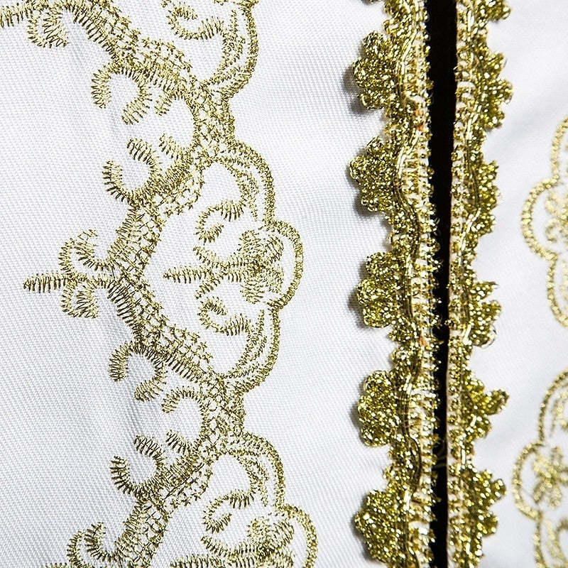 Retro Victorian Prince Waistcoat with Rococo Embroidery for Men's Masquerade