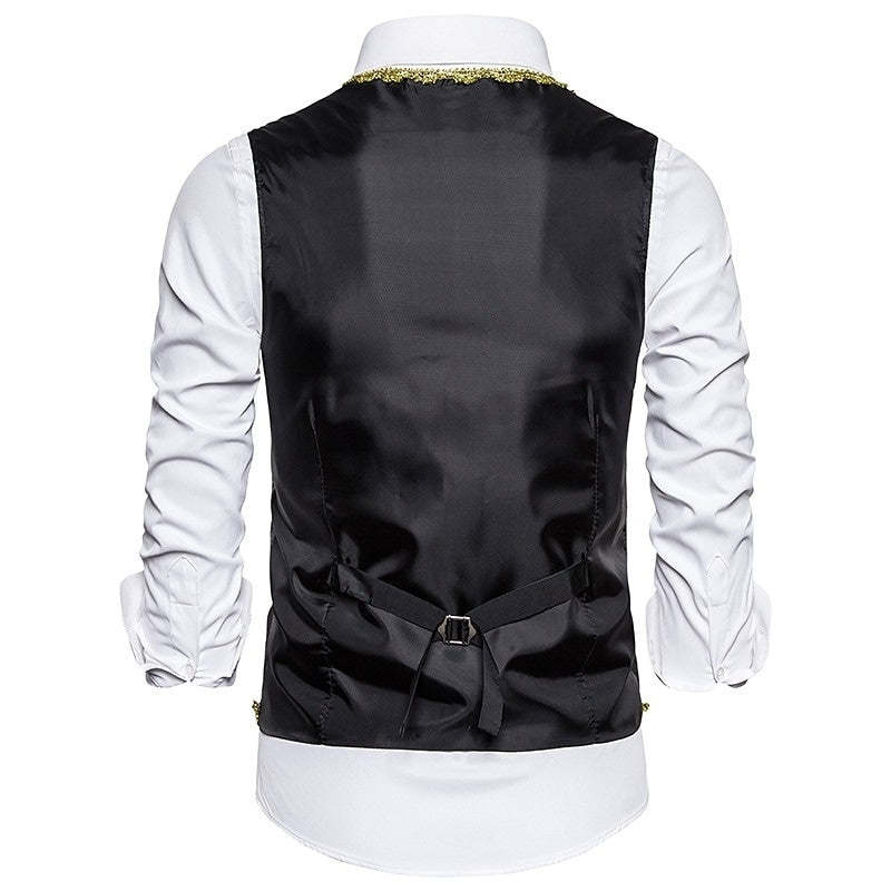 Retro Victorian Prince Waistcoat with Rococo Embroidery for Men's Masquerade