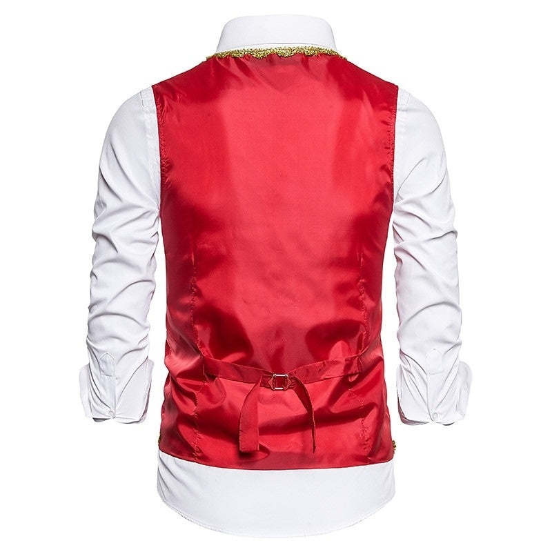 Retro Victorian Prince Waistcoat with Rococo Embroidery for Men's Masquerade