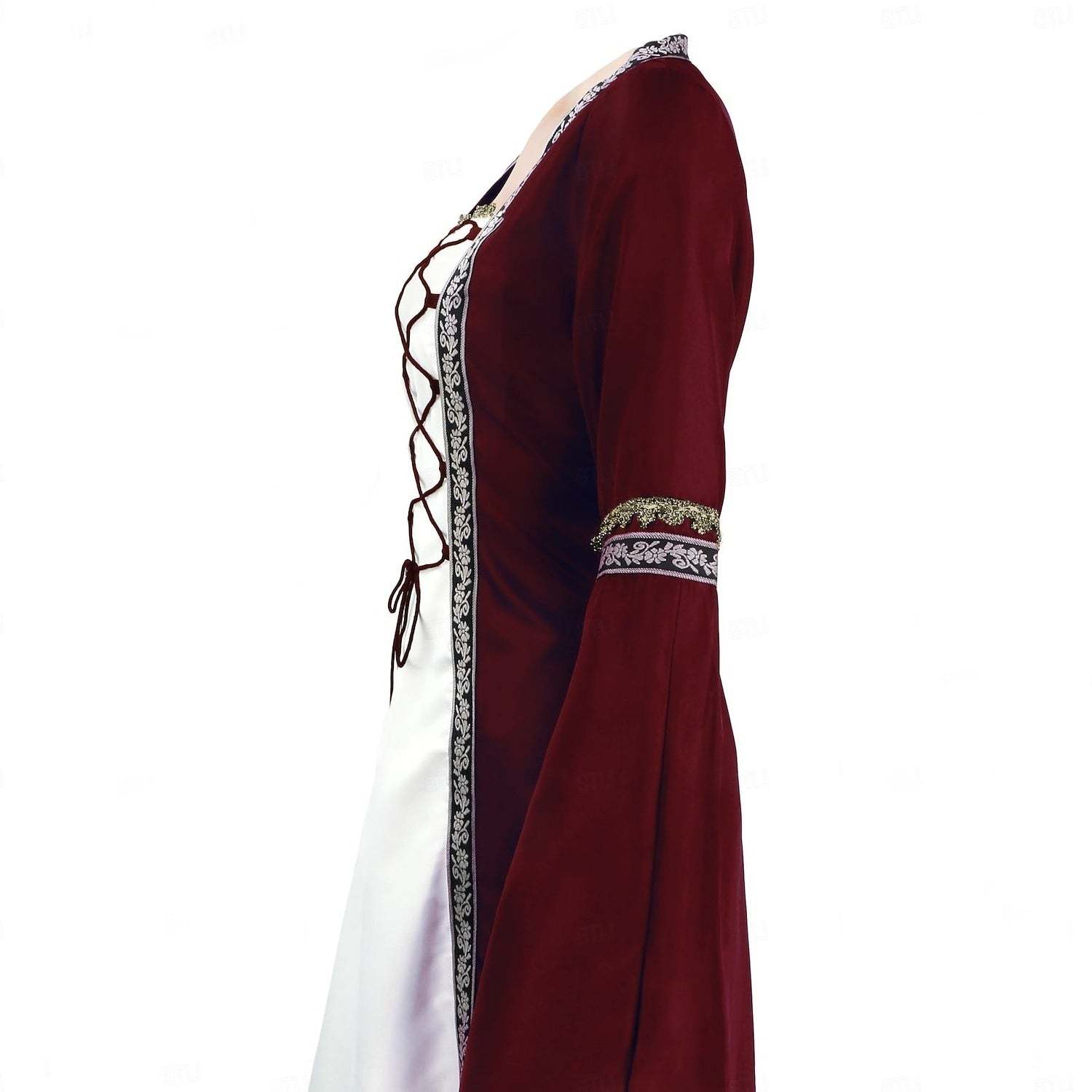 Vintage Medieval Renaissance Carnival Celtic Halloween Ankle-Length Dress for Women