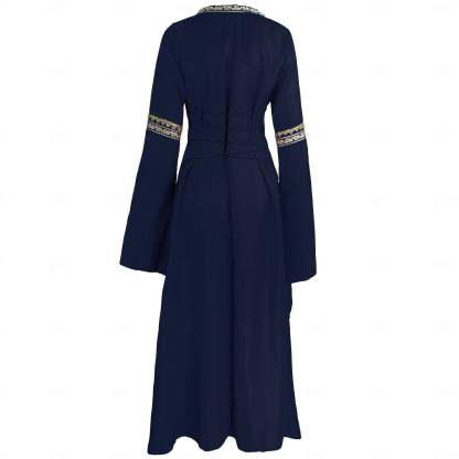 Vintage Medieval Renaissance Carnival Celtic Halloween Ankle-Length Dress for Women