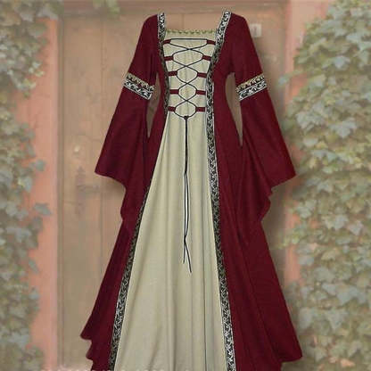 Vintage Medieval Renaissance Carnival Celtic Halloween Ankle-Length Dress for Women