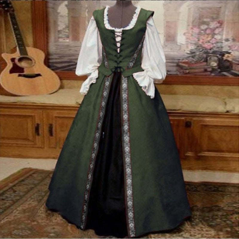 Vintage Medieval Retro Dress for Women's Halloween Cosplay and Prom