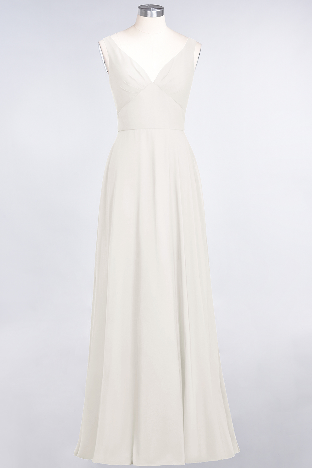 BMbridal Chic Chiffon V-Neck Straps Ruffle Affordable Bridesmaid Dresses with Open Back-BMbridal