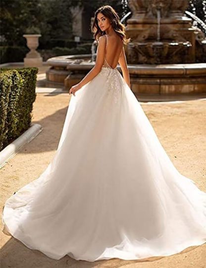 Lace Appliqued Wedding Dresses for Bride 2025 Beach Wedding Bridal Gowns for Women SE002-BMbridal.UK