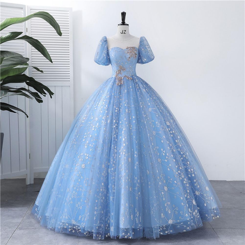BMbride Women's Beading Sweetheart Ball Gown Tulle Layed Long Quinceanera Dress-BMbridal.UK
