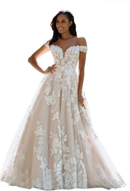 Women's Beach Spaghetti Strap Wedding Dresses for Bride 2025 Boho Long Lace Bridal Gowns for Wedding-BMbridal.UK