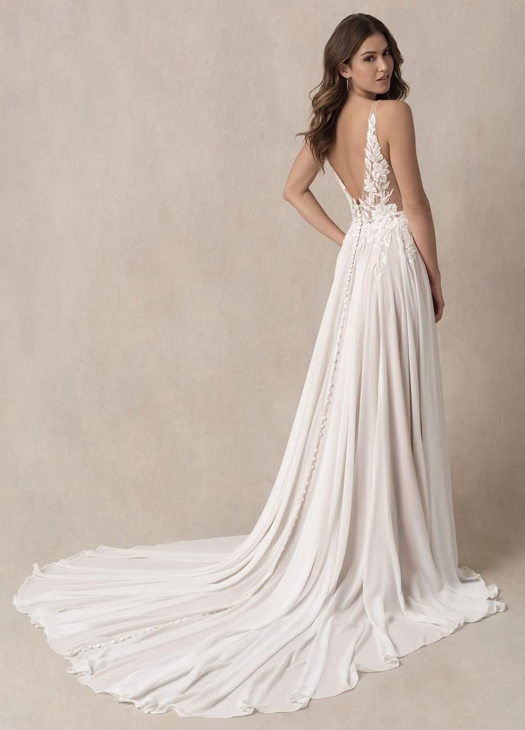 Lace Appliqued Wedding Dresses for Bride 2025 Beach Wedding Bridal Gowns for Women SE002-BMbridal.UK