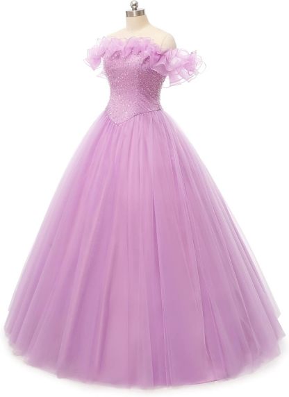 BMbride Women's Beading Sweetheart Ball Gown Tulle Layed Long Quinceanera Dress-BMbridal.UK