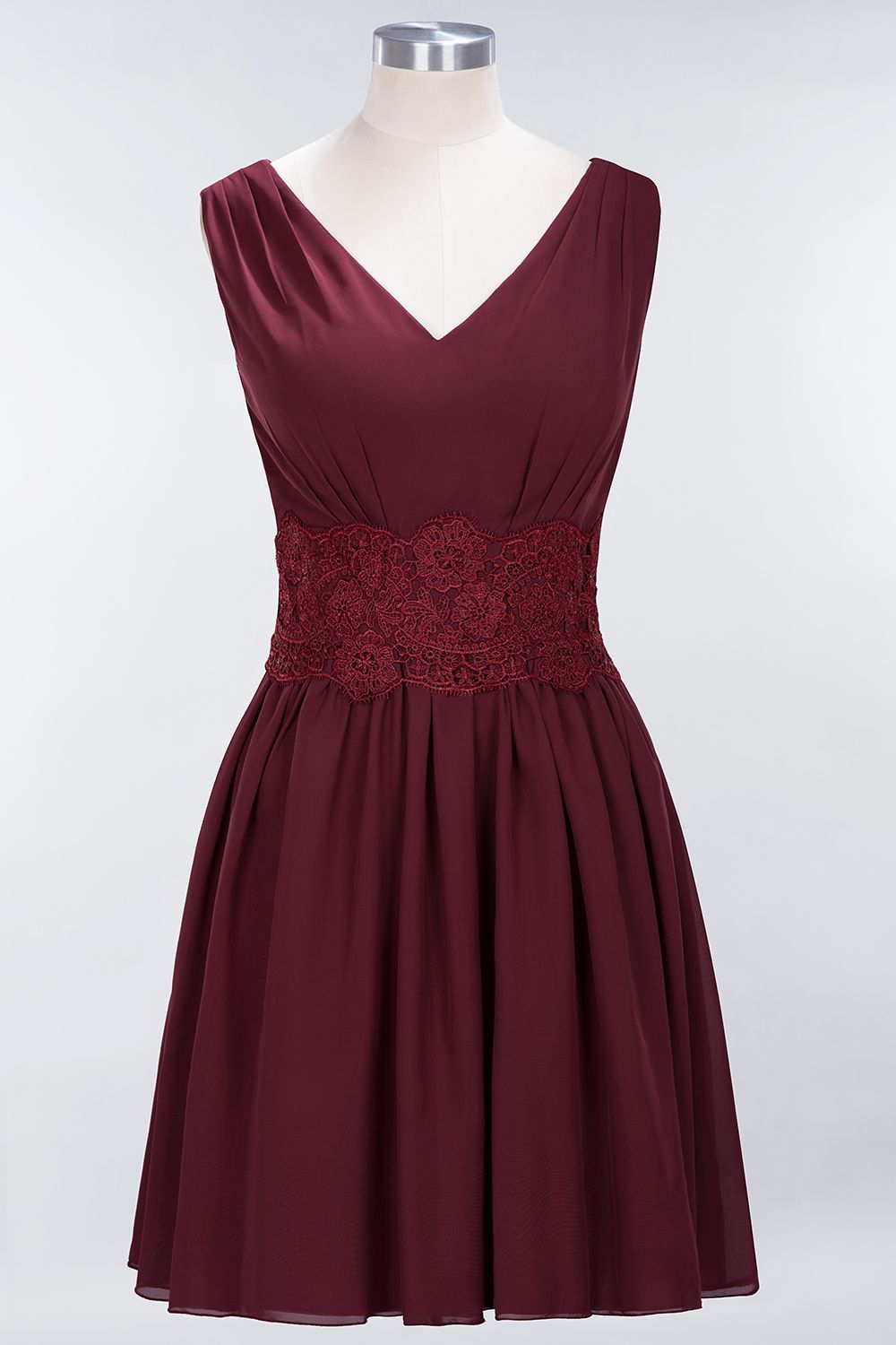 BMbridal Pretty V-Neck Short Sleeveless Lace Bridesmaid Dresses Online-BMbridal