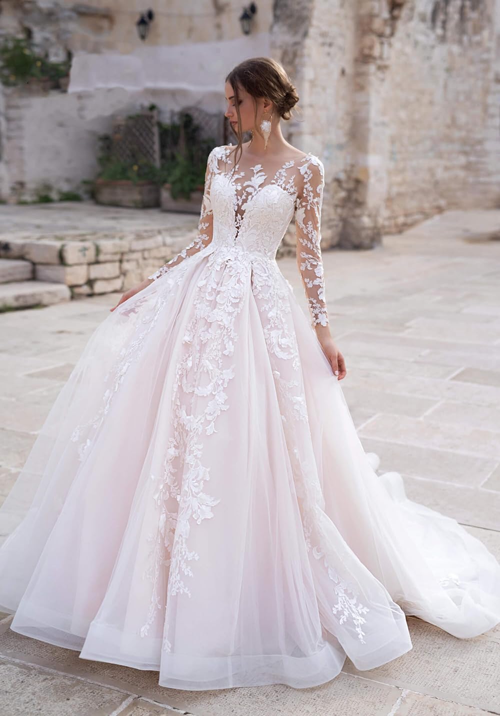 Lace Appliqued Wedding Dresses for Bride 2025 Beach Wedding Bridal Gowns for Women SE002-BMbridal.UK