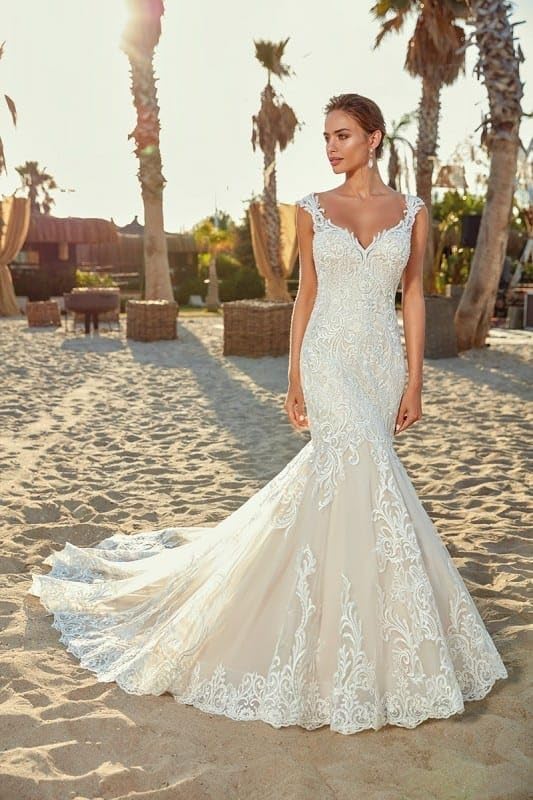 Loyeloy Women's Wedding Dresses for Bride 2025 Sexy V Neck Slit Lace Bridal Wedding Gowns for Bride YJ010-BMbridal.UK