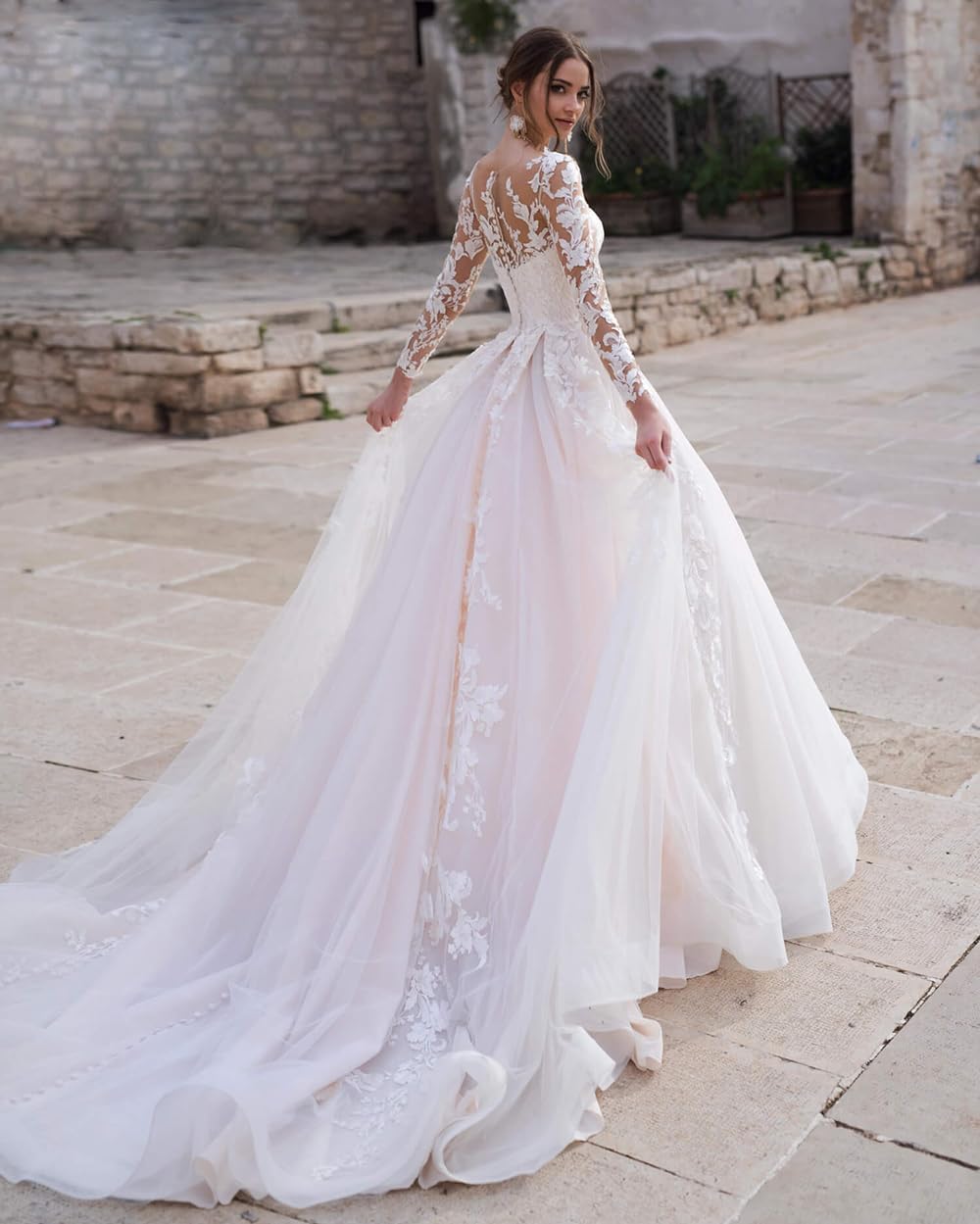 Lace Appliqued Wedding Dresses for Bride 2025 Beach Wedding Bridal Gowns for Women SE002-BMbridal.UK