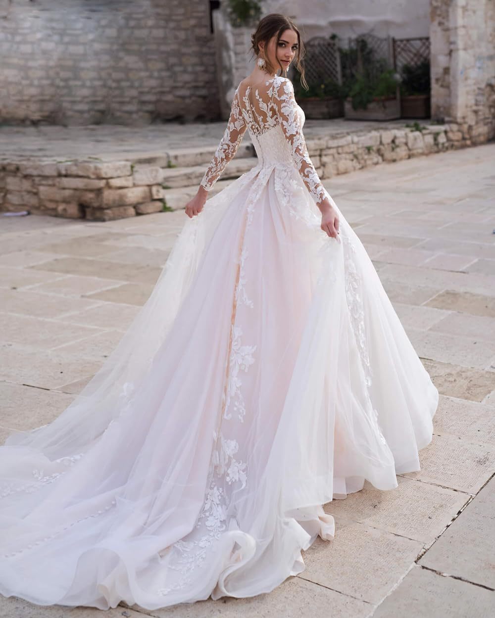 Lace Appliqued Wedding Dresses for Bride 2025 Beach Wedding Bridal Gowns for Women SE002-BMbridal.UK