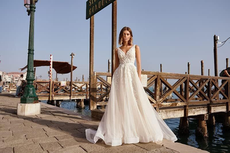 Lace Appliqued Wedding Dresses for Bride 2025 Beach Wedding Bridal Gowns for Women SE002-BMbridal.UK