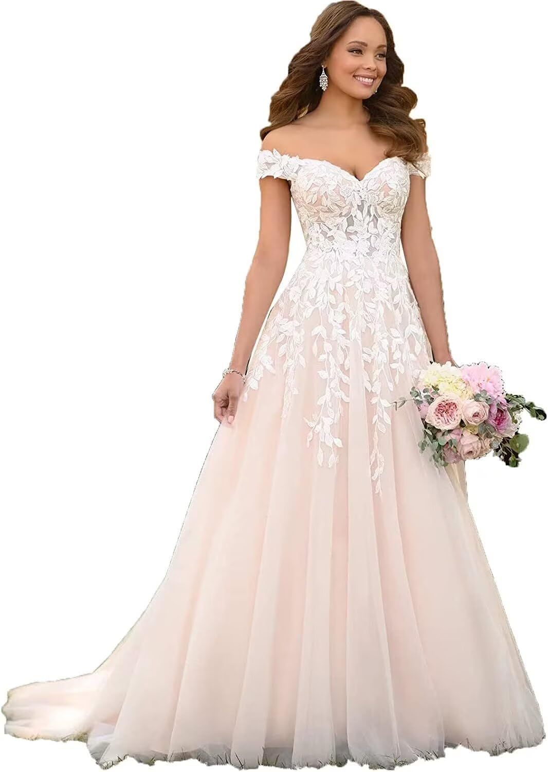 Lace Appliqued Wedding Dresses for Bride 2025 Beach Wedding Bridal Gowns for Women SE002-BMbridal.UK