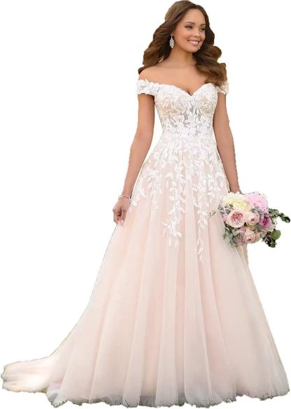 Lace Appliqued Wedding Dresses for Bride 2025 Beach Wedding Bridal Gowns for Women SE002-BMbridal.UK