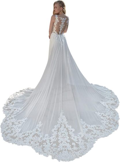 Lace Appliqued Wedding Dresses for Bride 2025 Beach Wedding Bridal Gowns for Women SE002-BMbridal.UK