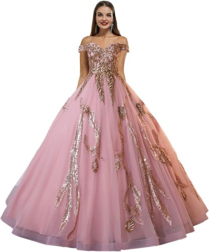 BMbride Women's Beading Sweetheart Ball Gown Tulle Layed Long Quinceanera Dress-BMbridal.UK