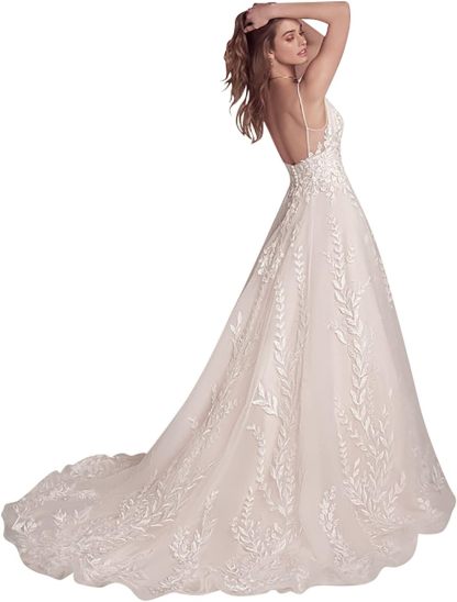 Lace Appliqued Wedding Dresses for Bride 2025 Beach Wedding Bridal Gowns for Women SE002-BMbridal.UK