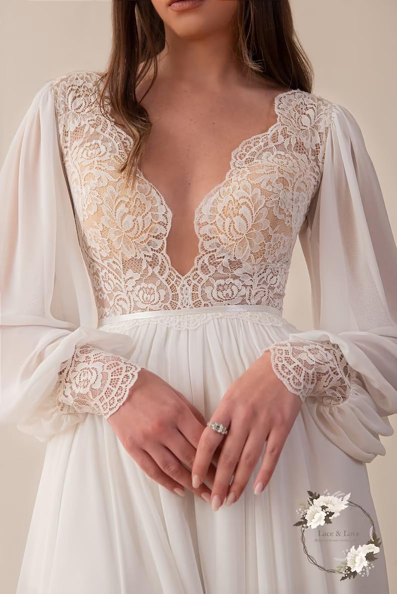 Lace Appliqued Wedding Dresses for Bride 2025 Beach Wedding Bridal Gowns for Women SE002-BMbridal.UK