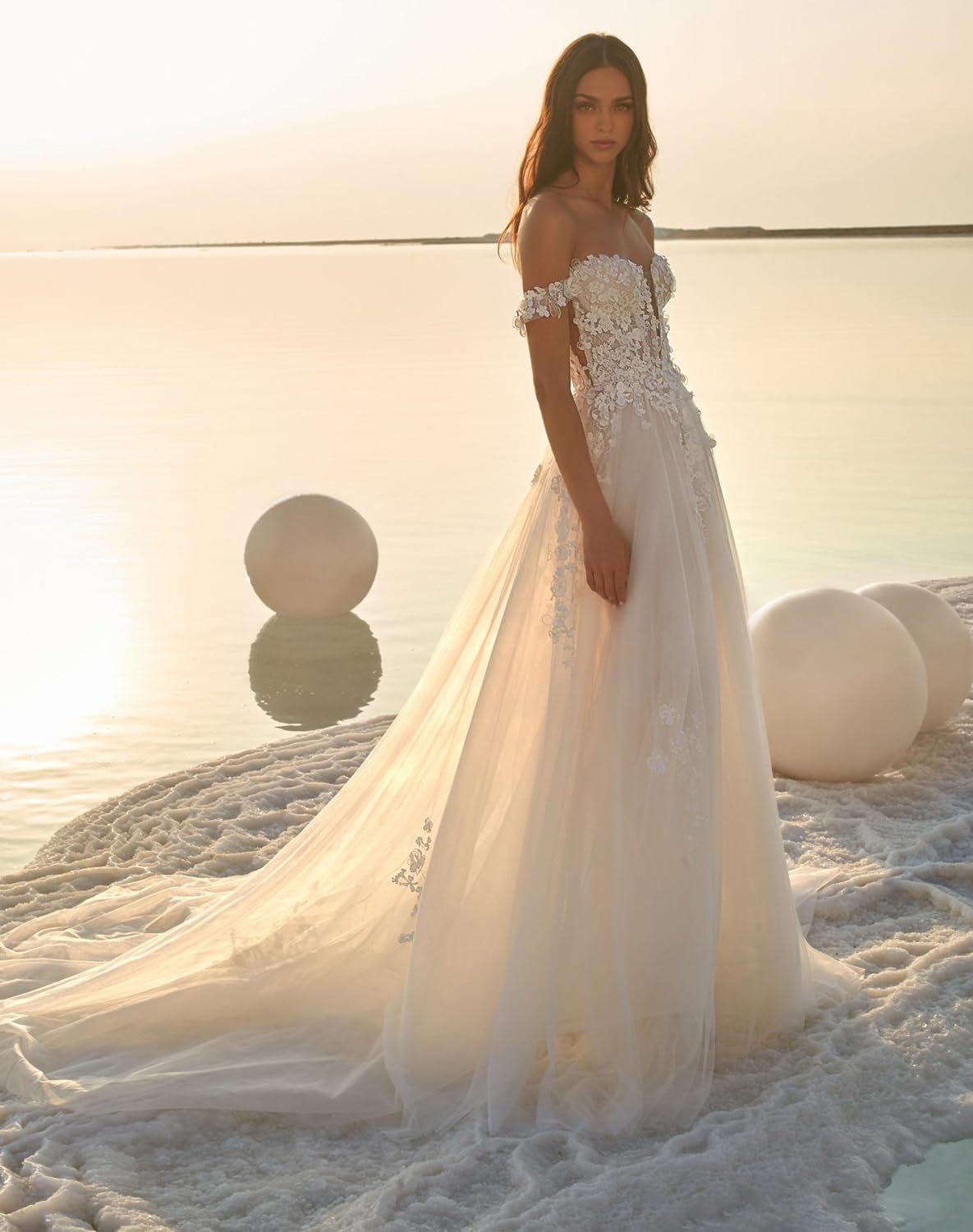 Lace Appliqued Wedding Dresses for Bride 2025 Beach Wedding Bridal Gowns for Women SE002-BMbridal.UK