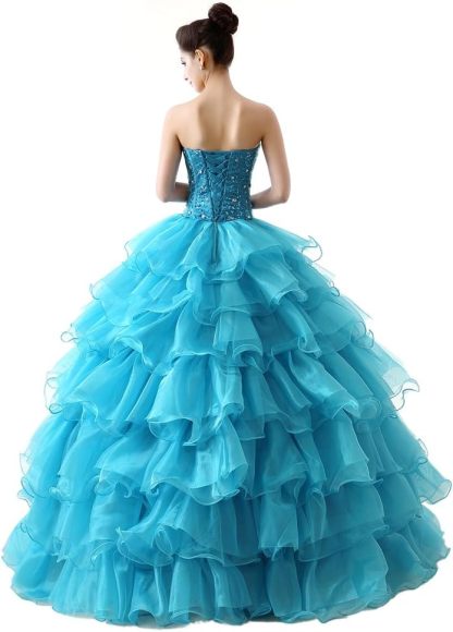 BMbride Women's Beading Sweetheart Ball Gown Tulle Layed Long Quinceanera Dress-BMbridal.UK