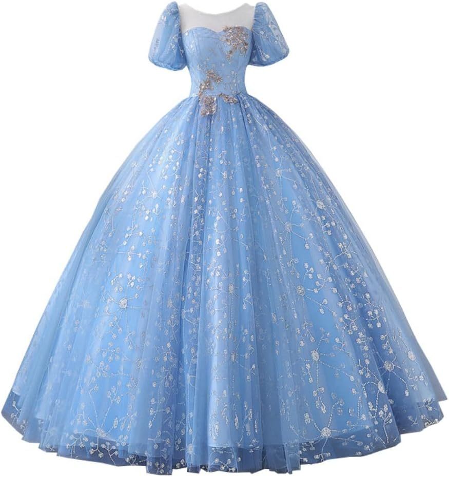 BMbride Women's Beading Sweetheart Ball Gown Tulle Layed Long Quinceanera Dress-BMbridal.UK